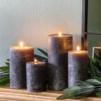 La Redoute 18cm Pillar Candle Rustic Slate