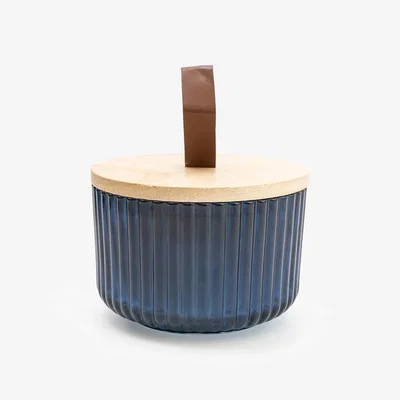 La Redoute Midnight Pomegranate Jar Candle with Wooden Lid