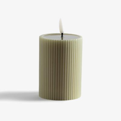 La Redoute Casper 13cm High Ribbed Wax LED Candle