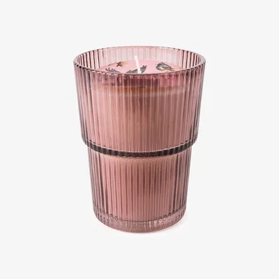 La Redoute Large Garden Blooms Ridged Glass Candle