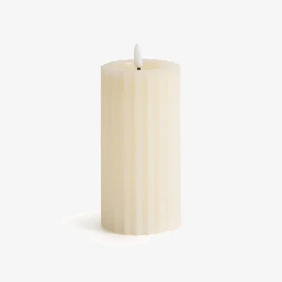 La Redoute Caspar H17.5cm Ribbed Wax LED Candle