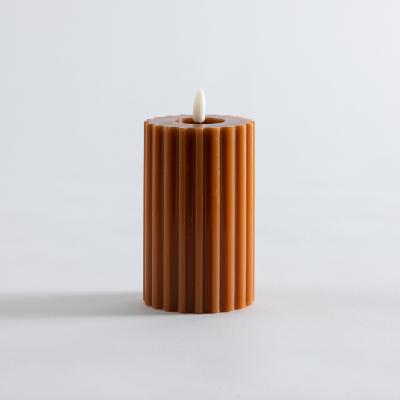 La Redoute Caspar H14.8cm Ribbed Wax LED Candles