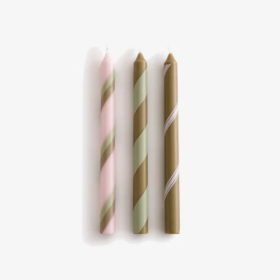 La Redoute Set of 3 Georgio Striped Candles