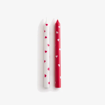 La Redoute Set of 2 Scacco Heart Print Candles