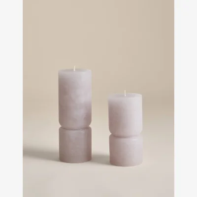 Marks & Spencer M&S 2 Pack Unscented Pillar Candles Mid Grey