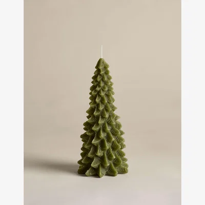 Marks & Spencer M&S Collection Cosy Christmas Large Tree Candle Green