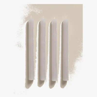 Marks & Spencer M&S 4 Pack Wax Dinner Candles Mid Grey