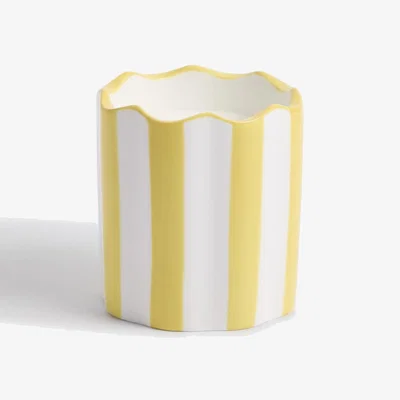 Marks & Spencer M&S Collection Yuzu & Pomegranate Striped Scented Candle - Yellow, Yellow