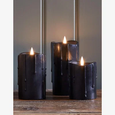 Marks & Spencer Lights4Fun Set of 3 TruGlow® Dripping Wax Candles - Black, Black