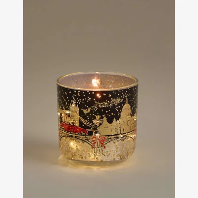 Marks & Spencer Marks & Sparkle™ Mandarin Clove & Cinnamon Townhouse Light Up Candle Red Mix