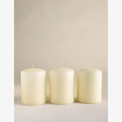 Marks & Spencer M&S Set of 3 Small Pillar Candles White