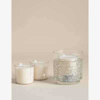 Marks & Spencer M&S Neroli Lime & Bergamot Refillable Light Up Candle Bundle Silver