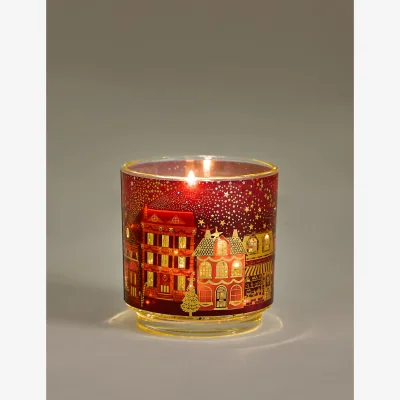 Marks & Spencer M&S Mandarin Clove & Cinnamon Refillable Light Up Candle Red Mix