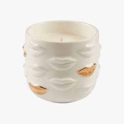 Made in Design Muse Bouche D’or Scented candle ceramic white / Citrus scent - Ø12 x H 12 cm - Jonathan Adler