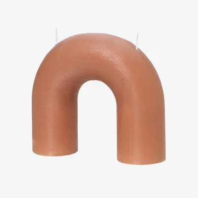 Made in Design Bend Candle wax pink / W 16.5 x H 14.5 cm - 2 wicks - BROSTE COPENHAGEN