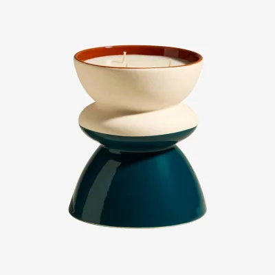 Made in Design Tam tam Scented candle ceramic blue / Ø 15 x H 18 cm - Maison Sarah Lavoine