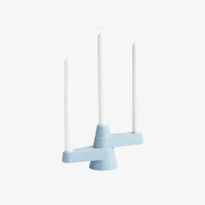 Made in Design Brute Candelabra ceramic blue / H 12 cm - 3 Candles - & klevering