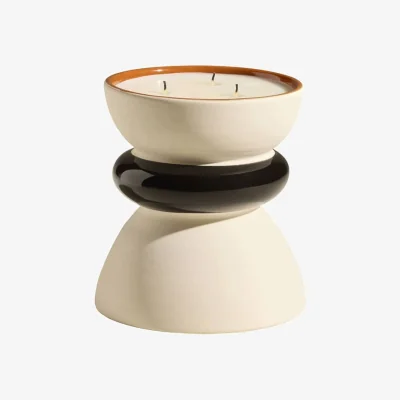 Made in Design Tam tam Scented candle ceramic black / Ø 15 x H 18 cm - Maison Sarah Lavoine