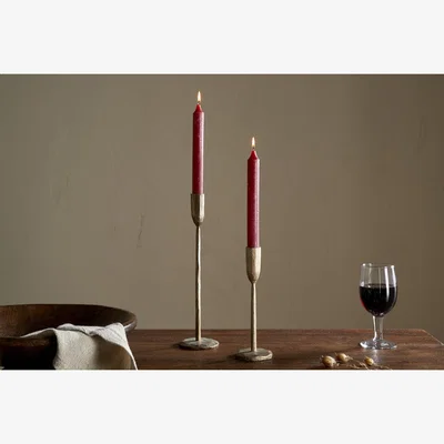Nkuku nkuku Rustic Soy Blend Dinner Candle Set Of 2 | Candles & Home Fragrance | Dark Cherry | 2 x 20.5 cm ()