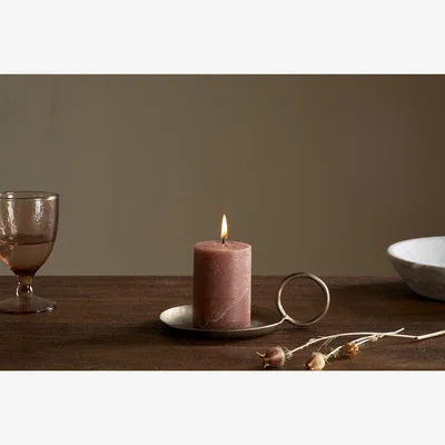 Nkuku nkuku Ic Soy Blend Mini Pillar Candle | Candles & Home Fragrance | Rust | Mini 8 x 7 cm