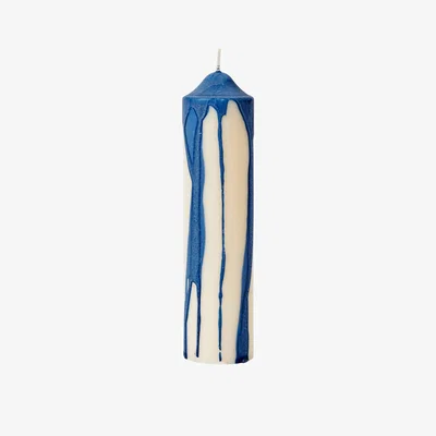 Nordic Nest Ferm Living Drip pillar candle Deep Blue 20 cm
