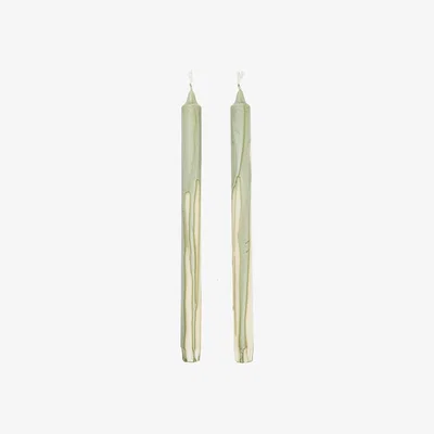 Nordic Nest Ferm Living Dryp stearin candle 2-pack Tea Green