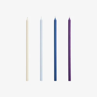 Nordic Nest HAY Slim candles 4-pack Purple-blue