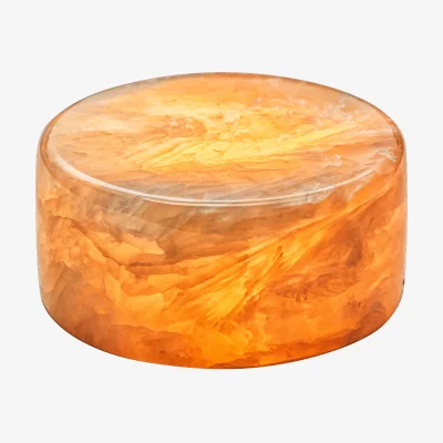 Nordic Nest Unison Marble table candle Beige gloss Ø8x4 cm