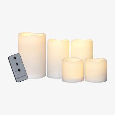 Nordic Nest Star Trading Paul 5 piece LED pillar candles Ivory