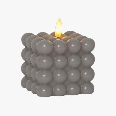 Nordic Nest Star Trading Flamme Dot pillar candle Ø7.5x9.5 cm Grey