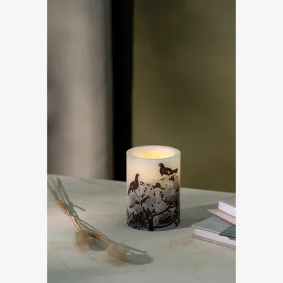 Nordic Nest Muurla Teemu Järvi x Muurla LED candle Ø7.5x10 cm Winter Capercaillie