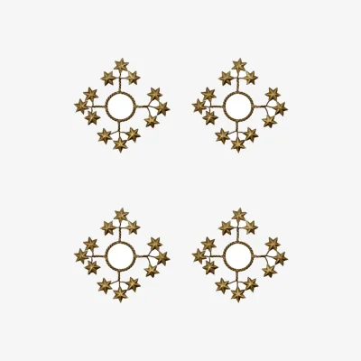 Nordic Nest House Doctor Star candle ring 4-pack Golden