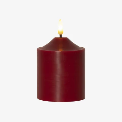Nordic Nest Star Trading Flame pillar candle LED 12 cm Red
