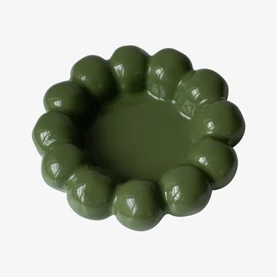 Nordic Nest DBKD Bright candle tray Ø17 cm Shiny green