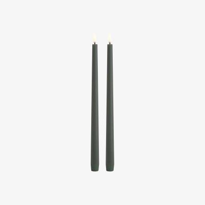 Nordic Nest Uyuni Lighting LED Taper candles Slim 2-pack Ø23x32 cm Olive green