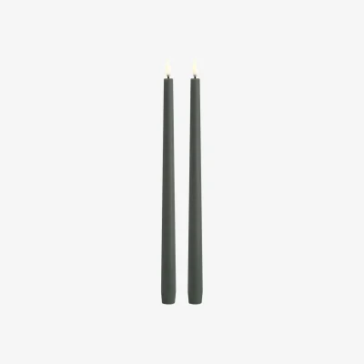 Nordic Nest Uyuni Lighting LED Taper candles Slim 2-pack Ø23x32 cm Olive green