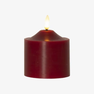 Nordic Nest Star Trading Flame LED Pillar Candle 9.5 cm Red