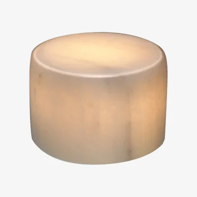 Nordic Nest Unison Marble table candle White gloss Ø8x6 cm