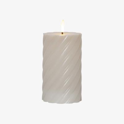 Nordic Nest Star Trading Flame pillar candle Ø7.5x15 cm Beige