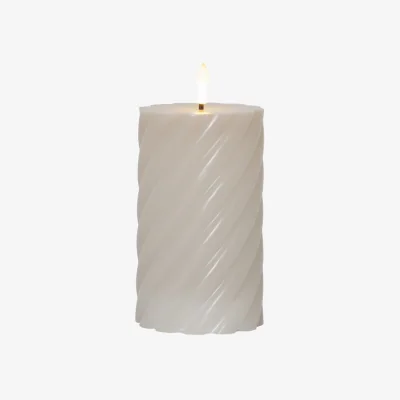Nordic Nest Star Trading Flame pillar candle Ø7.5x15 cm Beige