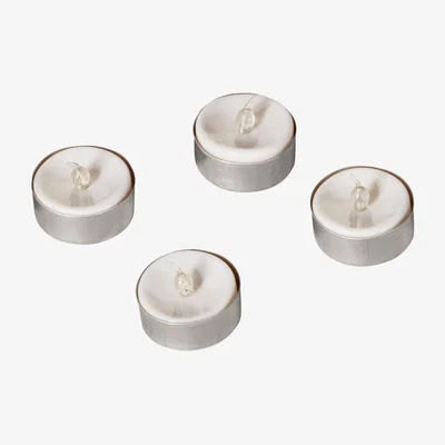 OKA OKA, Set of Four LED Tea Lights - White, Candles, Plastic
