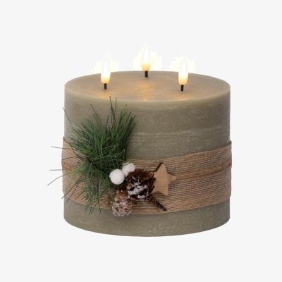 Downtown Lumineo LED Triple Wick Candle 15cm - Green