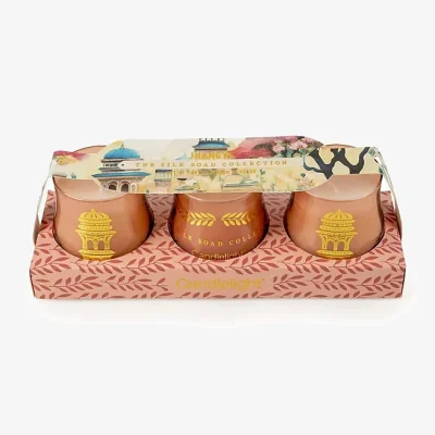 Downtown Candlelight Set of 3 Candles Jhangye Pomegranate and Cassis