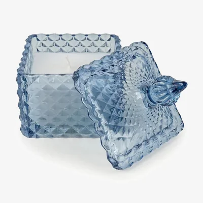 Downtown Candlelight Small Square Embossed Jar Candle Tianshui Sea Salt