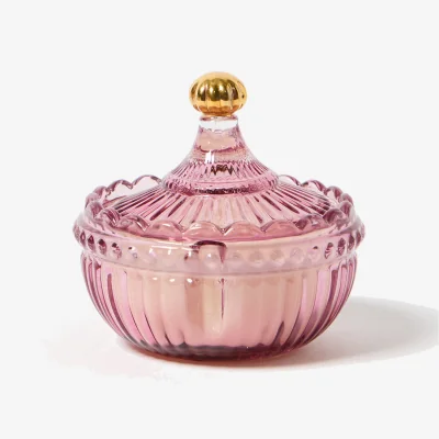 Oliver Bonas Love Pink Glass Neroli & Orange Blossom Scented Candle