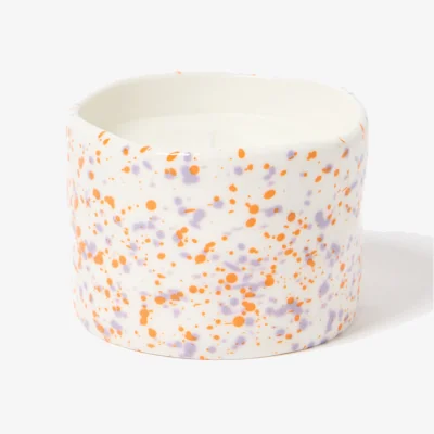 Oliver Bonas Orange & Lilac Splatter Candle