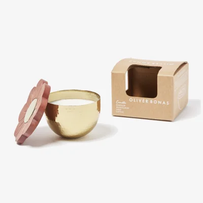 Oliver Bonas Hamilton Gold Metallic Mandarin & Lotus Candle