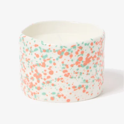 Oliver Bonas Teal & Coral Splatter Candle