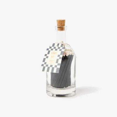Oliver Bonas Light My Fire Glass Bottle Matches