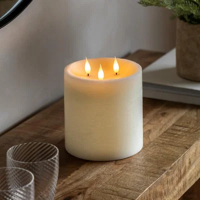 Perch and Parrow Homespun LED 3 Wick Candle in Ivory